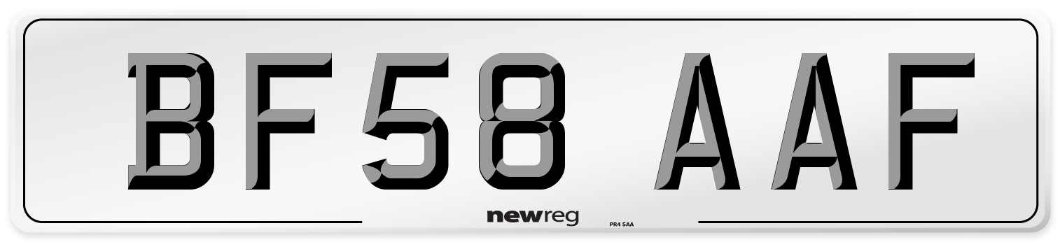 BF58 AAF Number Plate from New Reg